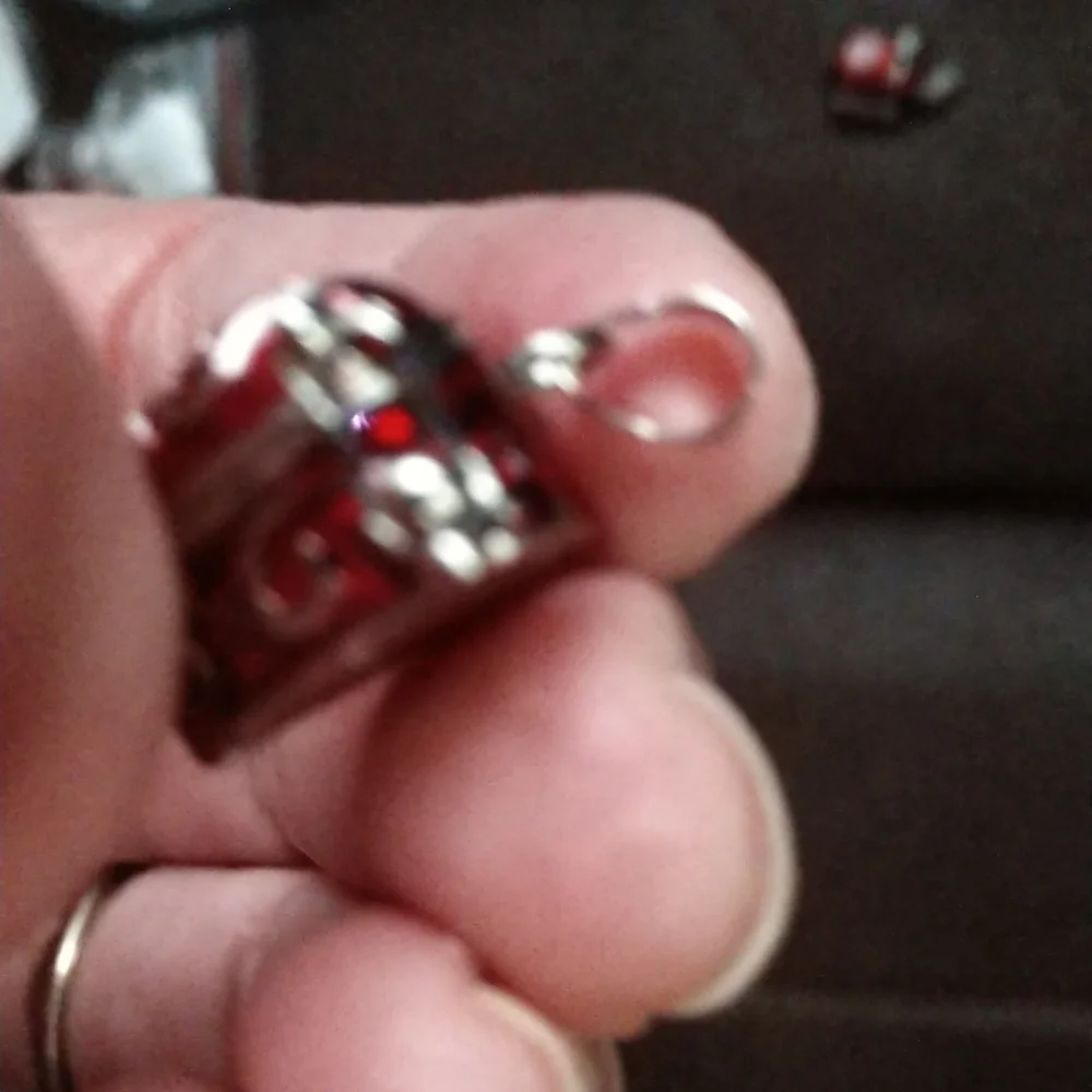 2 Cremation Keepsakes Red Enamel Heart Egg Locket Pendants Red - Picture 13 of 13